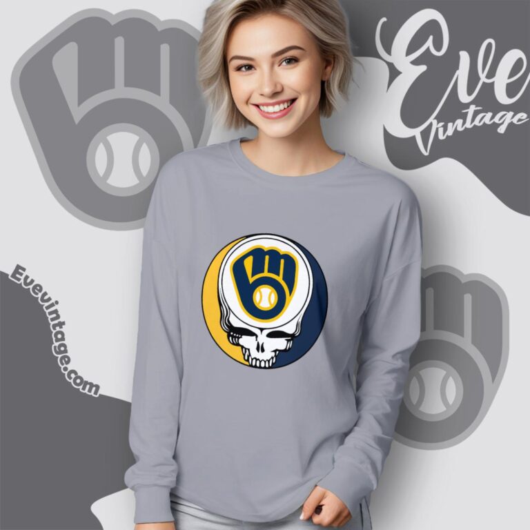 Milwaukee Brewers Steal Your Face Grateful Dead Shirt Long Sleeve Tee Milwaukee Brewers Steal Your Face Grateful Dead Shirt Long Sleeve Tee