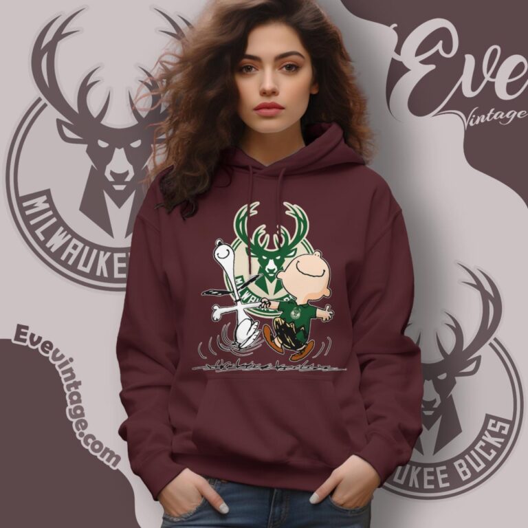 Milwaukee Bucks Charlie Brown Snoopy Happy Dancing Shirt Hoodie Milwaukee Bucks Charlie Brown Snoopy Happy Dancing Shirt Hoodie