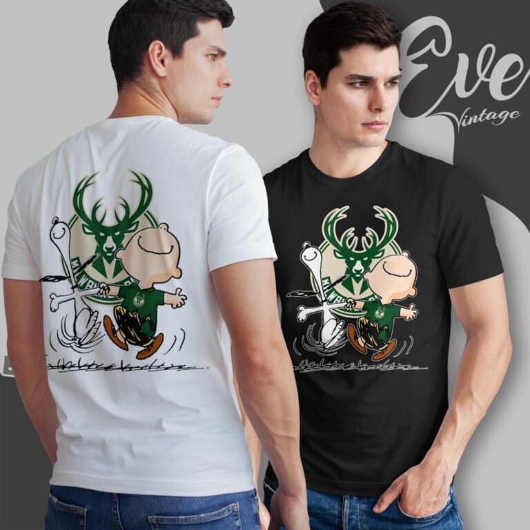 Milwaukee Bucks Charlie Brown Snoopy Happy Dancing Shirt T Shirt Milwaukee Bucks Charlie Brown Snoopy Happy Dancing Shirt T Shirt