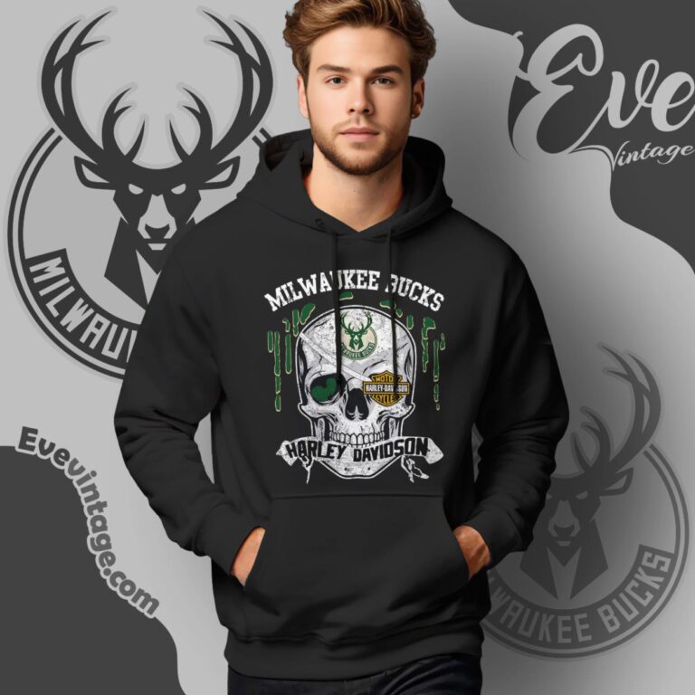 Milwaukee Bucks Harley Davidson Skull Shirt Hoodie Milwaukee Bucks Harley Davidson Skull Shirt Hoodie