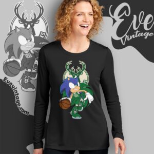 Milwaukee Bucks Sonic The Hedgehog Shirt Long Sleeve Tee