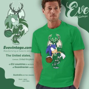Milwaukee Bucks Sonic The Hedgehog Shirt T shirt