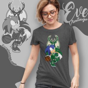 Milwaukee Bucks Sonic The Hedgehog Shirt Women T shirt