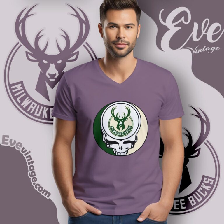 Milwaukee Bucks Steal Your Face Grateful Dead Shirt V Neck TShirt Milwaukee Bucks Steal Your Face Grateful Dead Shirt V Neck TShirt