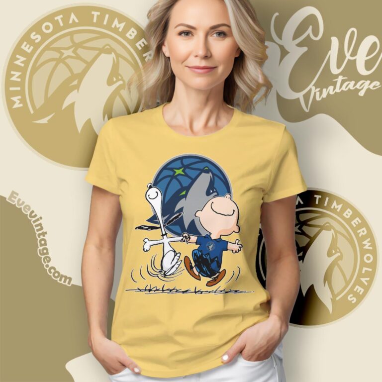 Minnesota Timberwolves Charlie Brown Snoopy Happy Dancing Shirt Women T Shirt Minnesota Timberwolves Charlie Brown Snoopy Happy Dancing Shirt Women T Shirt