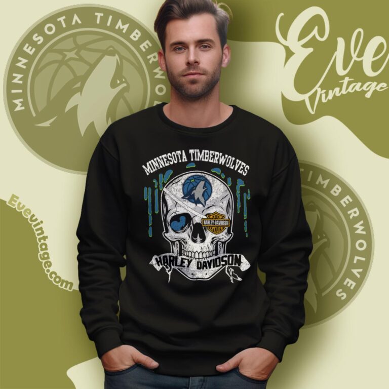 Minnesota Timberwolves Harley Davidson Skull Shirt Sweatshirt Minnesota Timberwolves Harley Davidson Skull Shirt Sweatshirt