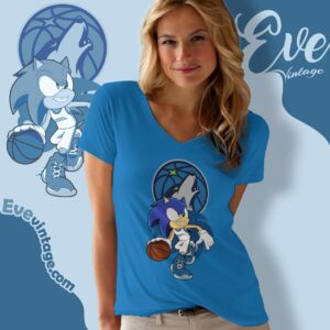 Minnesota Timberwolves Sonic The Hedgehog Shirt V Neck TShirt
