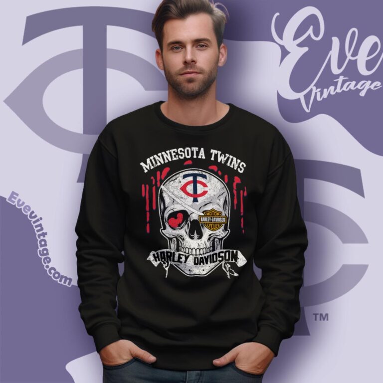 Minnesota Twins Royals Harley Davidson Skull Shirt Sweatshirt Minnesota Twins Royals Harley Davidson Skull Shirt Sweatshirt