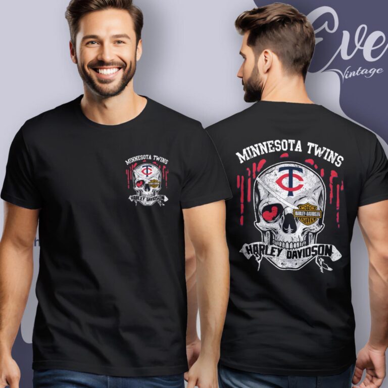 Minnesota Twins Royals Harley Davidson Skull Shirt Women T Shirt Minnesota Twins Royals Harley Davidson Skull Shirt Women T Shirt