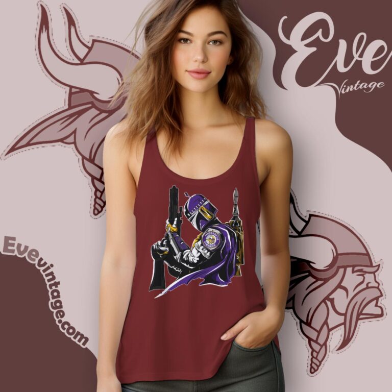 Minnesota Vikings Mandalorian Star Wars Shirt Tank Top Racerback Minnesota Vikings Mandalorian Star Wars Shirt Tank Top Racerback