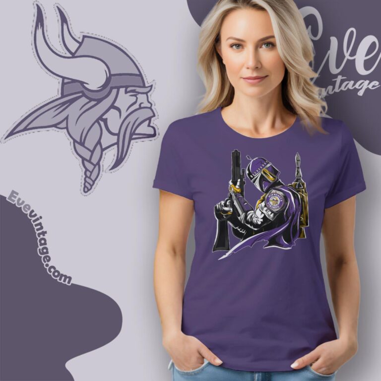 Minnesota Vikings Mandalorian Star Wars Shirt Women T Shirt Minnesota Vikings Mandalorian Star Wars Shirt Women T Shirt