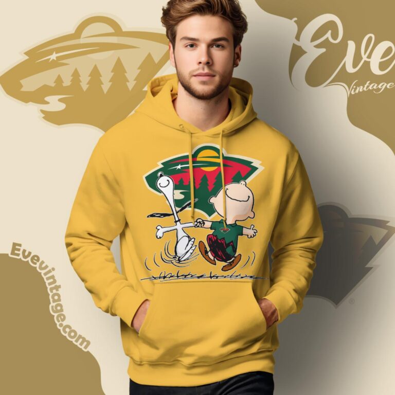 Minnesota Wild Charlie Brown Snoopy Happy Dancing Shirt Hoodie Minnesota Wild Charlie Brown Snoopy Happy Dancing Shirt Hoodie