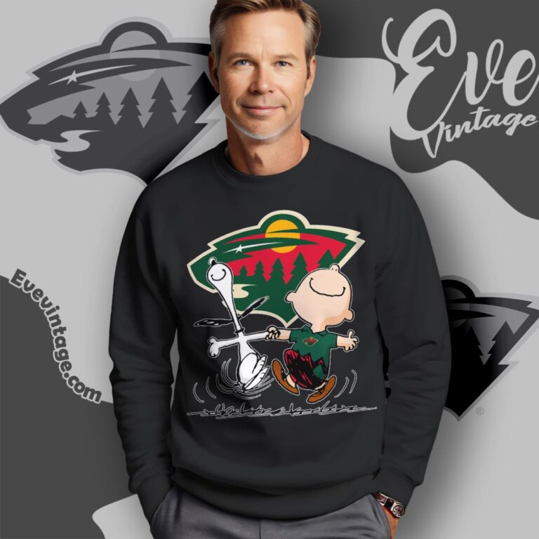Minnesota Wild Charlie Brown Snoopy Happy Dancing Shirt Sweatshirt Minnesota Wild Charlie Brown Snoopy Happy Dancing Shirt Sweatshirt