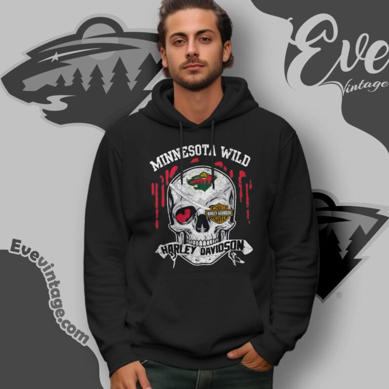 Minnesota Wild Harley Davidson Skull Shirt Hoodie Minnesota Wild Harley Davidson Skull Shirt Hoodie