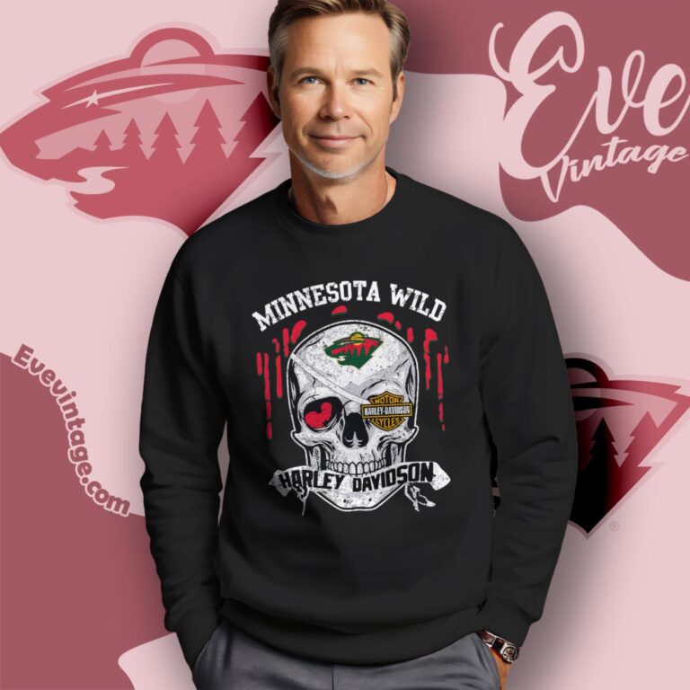 Minnesota Wild Harley Davidson Skull Shirt Sweatshirt Minnesota Wild Harley Davidson Skull Shirt Sweatshirt