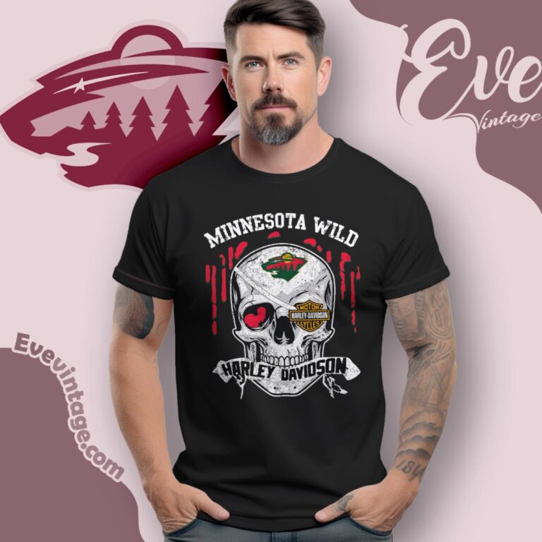 Minnesota Wild Harley Davidson Skull Shirt T Shirt Minnesota Wild Harley Davidson Skull Shirt T Shirt