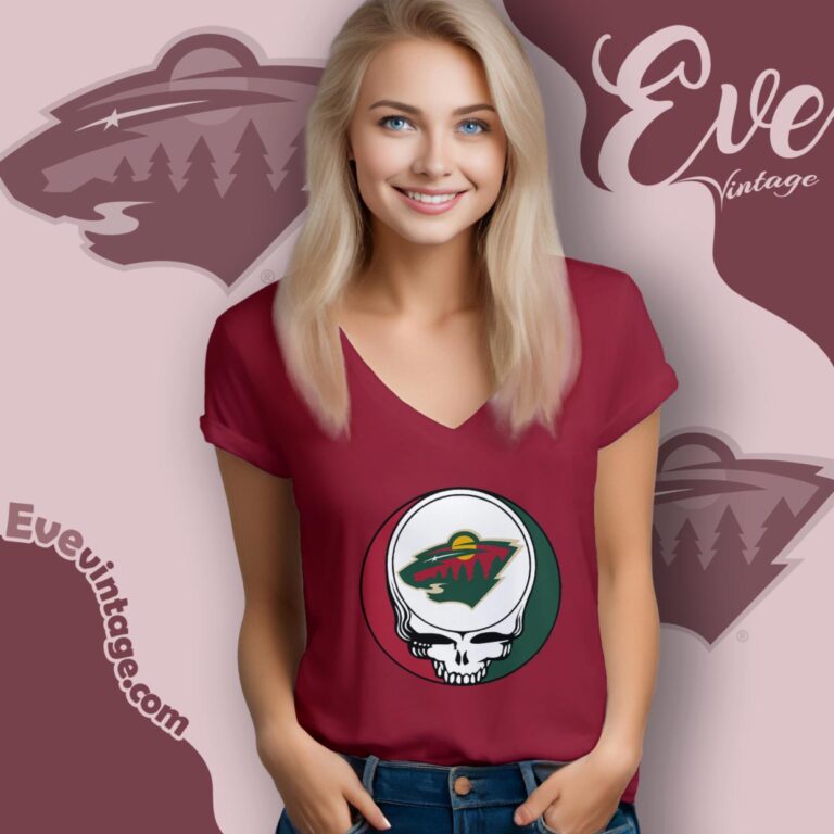 Minnesota Wild Steal Your Face Grateful Dead Shirt V Neck TShirt Minnesota Wild Steal Your Face Grateful Dead Shirt V Neck TShirt