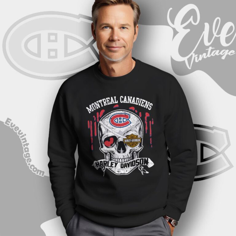 Montreal Canadiens Harley Davidson Skull Shirt Sweatshirt Montreal Canadiens Harley Davidson Skull Shirt Sweatshirt