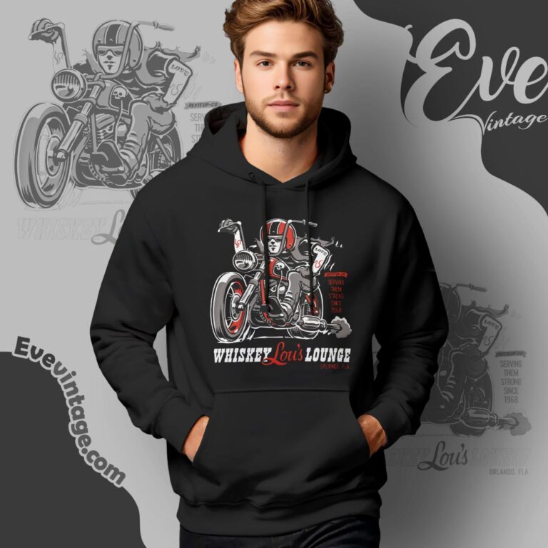 Motorcycle Whiskey Lou's Lounge Shirt Orlando Florida Dive Bar Hoodie Motorcycle Whiskey Lou's Lounge Shirt Orlando Florida Dive Bar Hoodie
