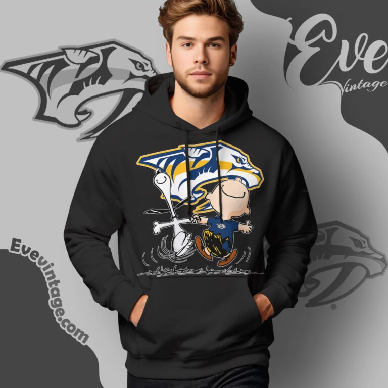 Nashville Predators Charlie Brown Snoopy Happy Dancing Shirt Hoodie Nashville Predators Charlie Brown Snoopy Happy Dancing Shirt Hoodie