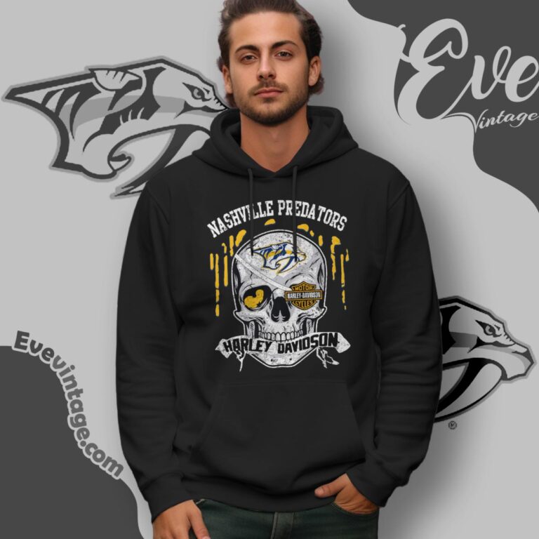 Nashville Predators Harley Davidson Skull Shirt Hoodie Nashville Predators Harley Davidson Skull Shirt Hoodie