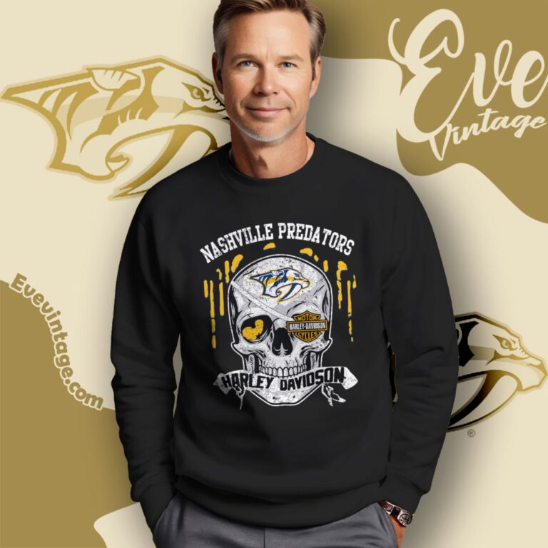 Nashville Predators Harley Davidson Skull Shirt Sweatshirt Nashville Predators Harley Davidson Skull Shirt Sweatshirt