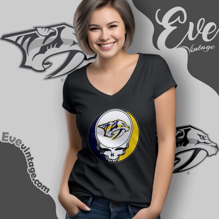 Nashville Predators Steal Your Face Grateful Dead Shirt V Neck TShirt Nashville Predators Steal Your Face Grateful Dead Shirt V Neck TShirt
