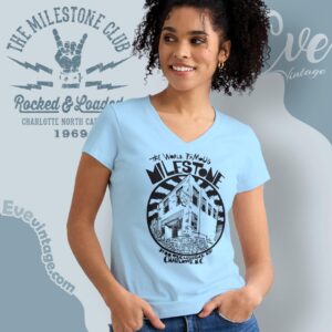 Nc Milestone Club Shirt The World Famous Dive Bar Tee V Neck TShirt