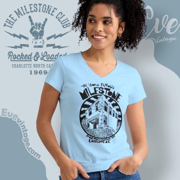 Nc Milestone Club Shirt The World Famous Dive Bar Tee V Neck TShirt Nc Milestone Club Shirt The World Famous Dive Bar Tee V Neck TShirt