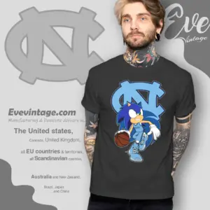 Nc Tar Heels Sonic The Hedgehog Basketball T shirt