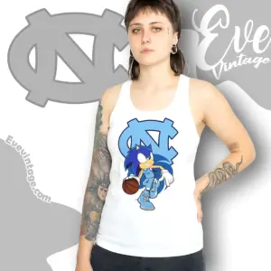 Nc Tar Heels Sonic The Hedgehog Basketball Tank Top Racerback