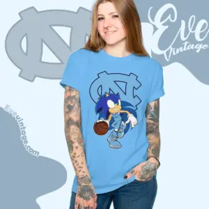 Nc Tar Heels Sonic The Hedgehog Basketball Women T shirt