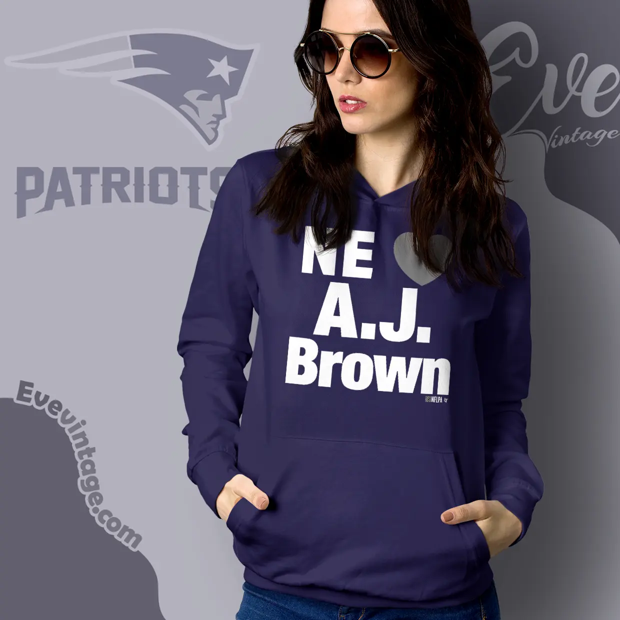 Ne Heart Aj Brown New England Patriots Hoodie Ne Heart Aj Brown New England Patriots Hoodie