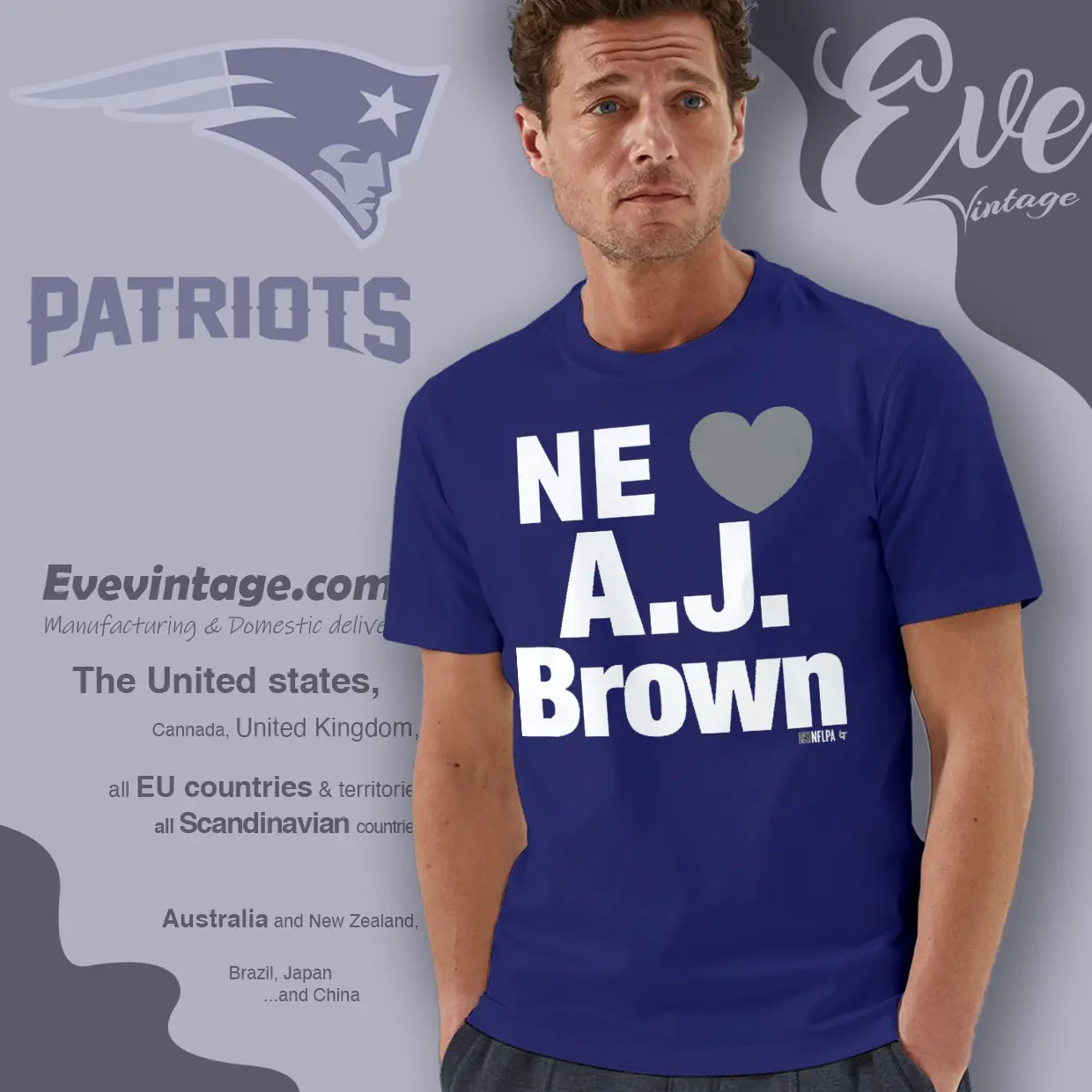 Ne Heart Aj Brown New England Patriots T shirt Ne Heart Aj Brown New England Patriots T shirt