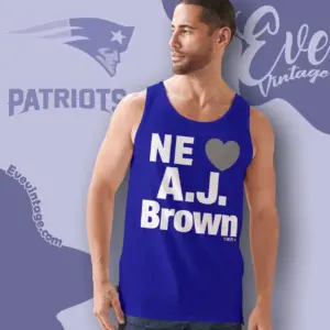 Ne Heart Aj Brown New England Patriots Tank Top Racerback