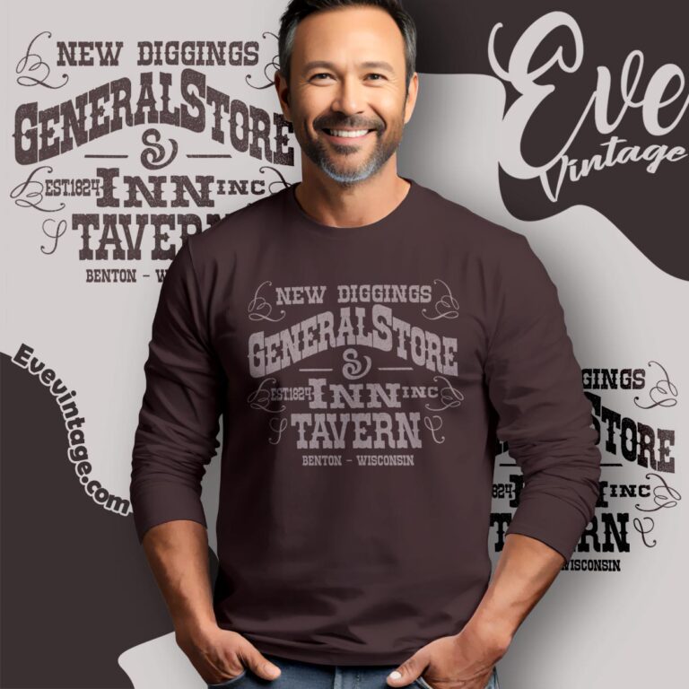 New Diggings Bar Shirt Wisconsin Dive Bar Long Sleeve Tee New Diggings Bar Shirt Wisconsin Dive Bar Long Sleeve Tee
