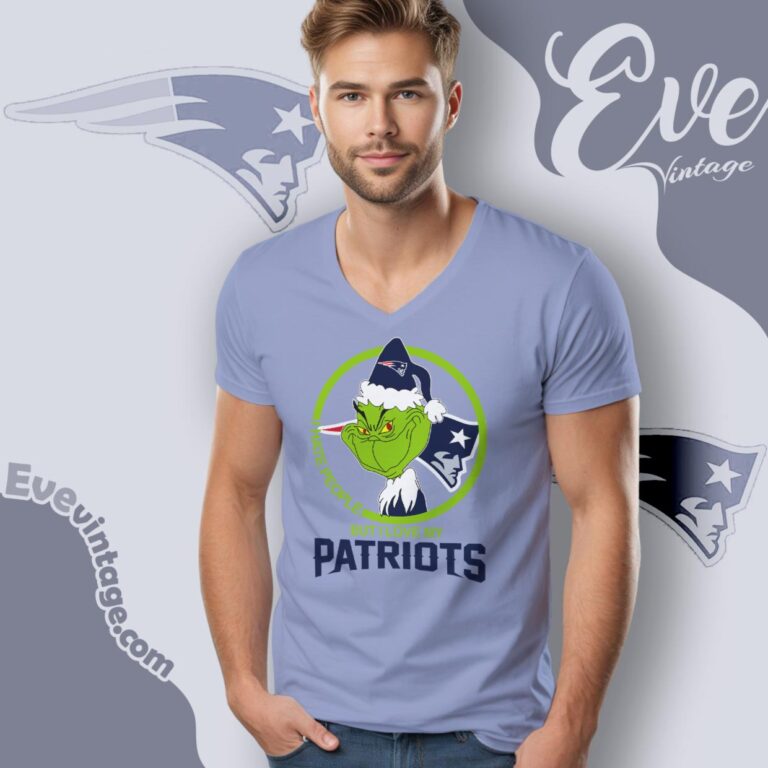 New England Patriots Christmas Grinch Shirt I Hate People But I Love My Patriots V Neck TShirt New England Patriots Christmas Grinch Shirt I Hate People But I Love My Patriots V Neck TShirt