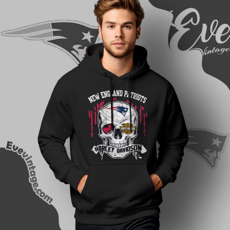 New England Patriots Harley Davidson Skull Shirt Hoodie New England Patriots Harley Davidson Skull Shirt Hoodie