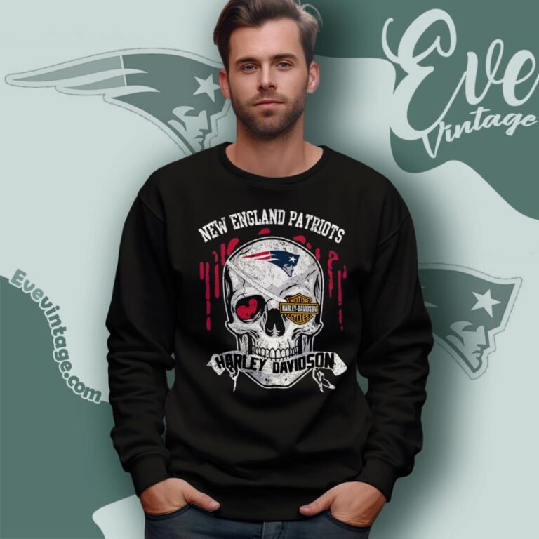 New England Patriots Harley Davidson Skull Shirt Sweatshirt New England Patriots Harley Davidson Skull Shirt Sweatshirt