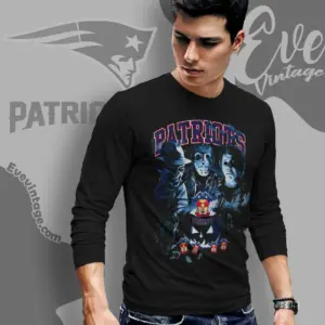 New England Patriots Horror Halloween Long Sleeve Tee