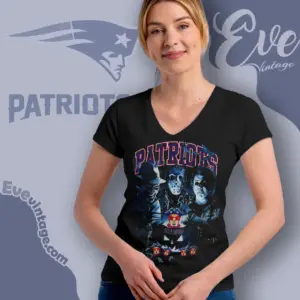 New England Patriots Horror Halloween V Neck TShirt
