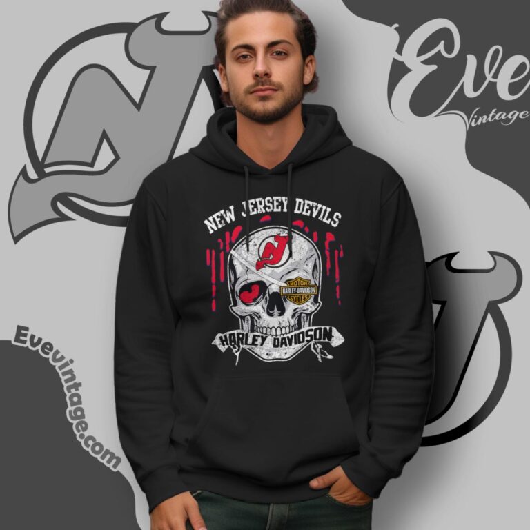 New Jersey Devils Harley Davidson Skull Shirt Hoodie New Jersey Devils Harley Davidson Skull Shirt Hoodie