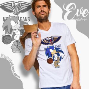 New Orleans Pelicans Sonic The Hedgehog Shirt V Neck TShirt
