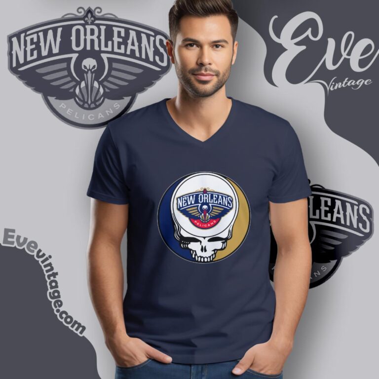 New Orleans Pelicans Steal Your Face Grateful Dead Shirt V Neck TShirt New Orleans Pelicans Steal Your Face Grateful Dead Shirt V Neck TShirt