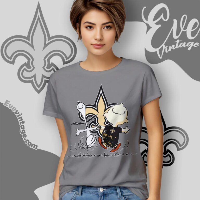 New Orleans Saints Charlie Brown Snoopy Happy Dancing Shirt Women T Shirt New Orleans Saints Charlie Brown Snoopy Happy Dancing Shirt Women T Shirt