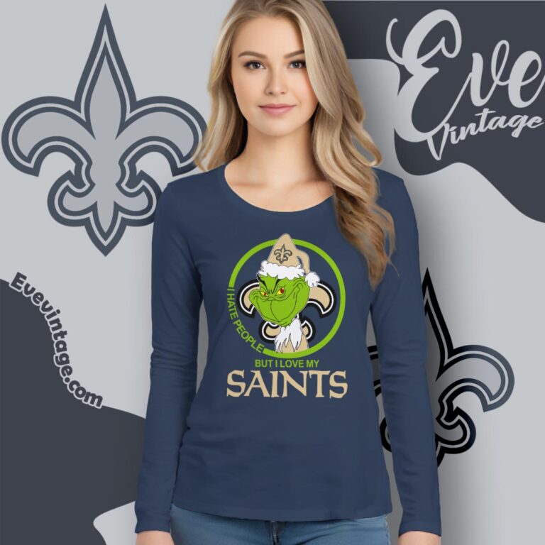 New Orleans Saints Christmas Grinch Shirt I Hate People But I Love My Saints Long Sleeve Tee New Orleans Saints Christmas Grinch Shirt I Hate People But I Love My Saints Long Sleeve Tee