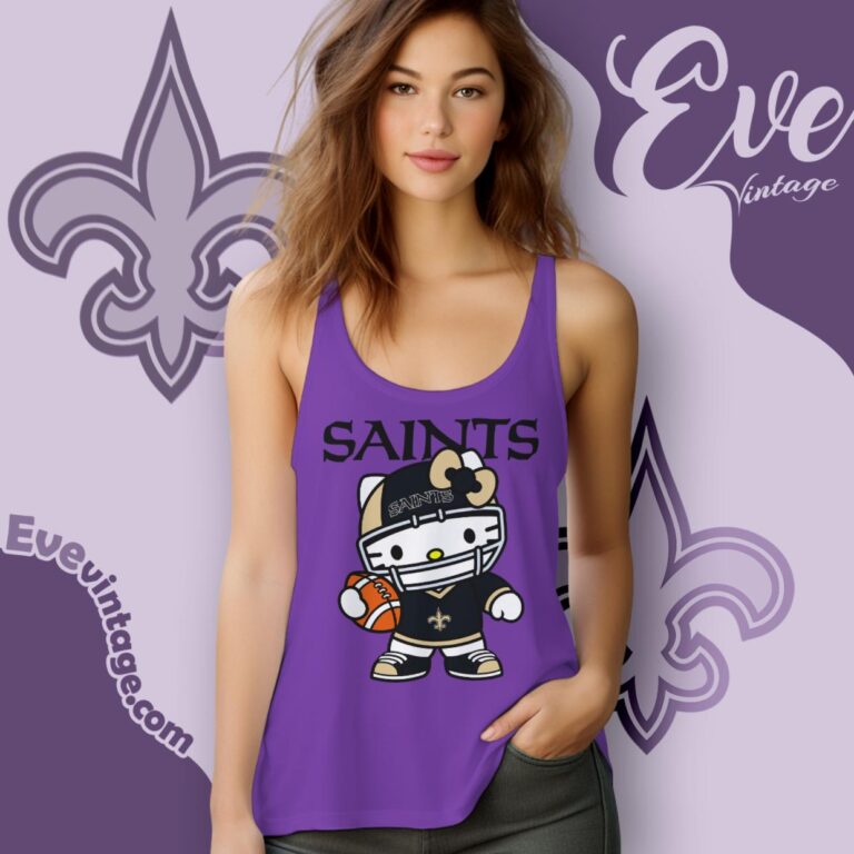 New Orleans Saints Hello Kitty Shirt Tank Top Racerback New Orleans Saints Hello Kitty Shirt Tank Top Racerback