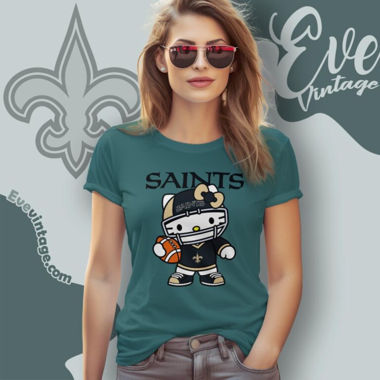 New Orleans Saints Hello Kitty Shirt Women T Shirt New Orleans Saints Hello Kitty Shirt Women T Shirt