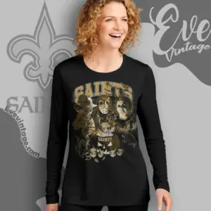 New Orleans Saints Horror Halloween Long Sleeve Tee