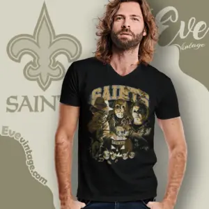 New Orleans Saints Horror Halloween V Neck TShirt